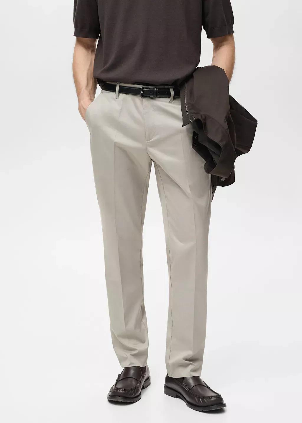 White Dublino Slim-Fit Chino Trousers, , large image number 0
