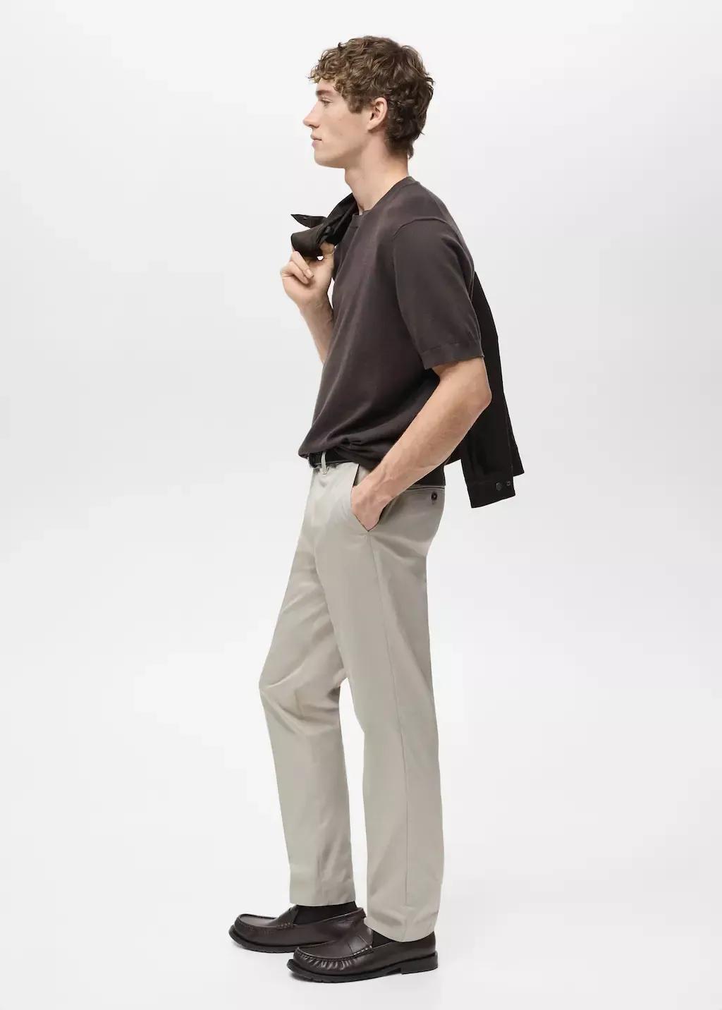 White Dublino Slim-Fit Chino Trousers, , large image number 2