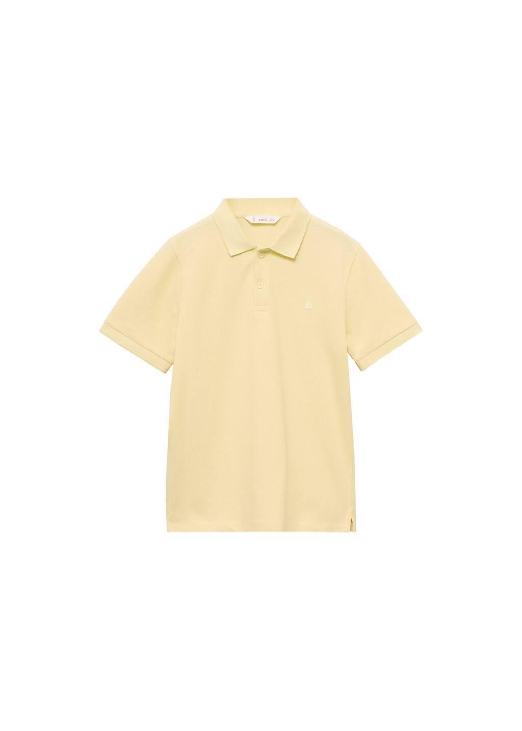 Yellow Short-Sleeved Cotton Polo Shirt, Kids Boy, , medium