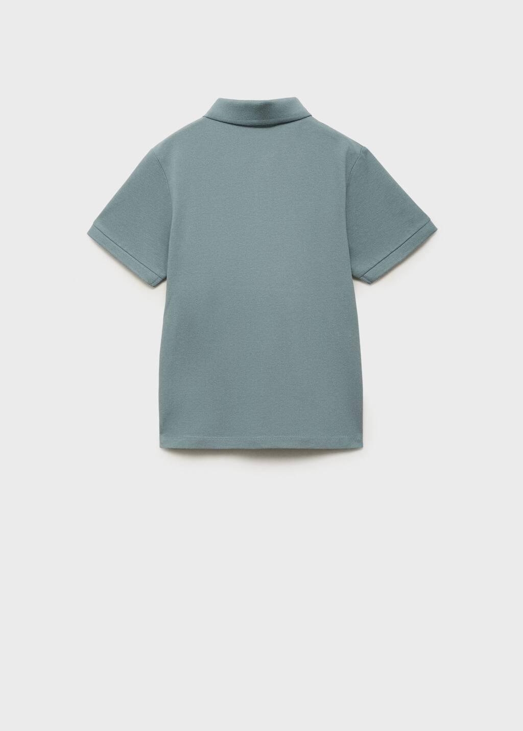Turquoise Short-Sleeved Cotton Polo Shirt, Kids Boy, Turquoise - Aqua, large image number 1