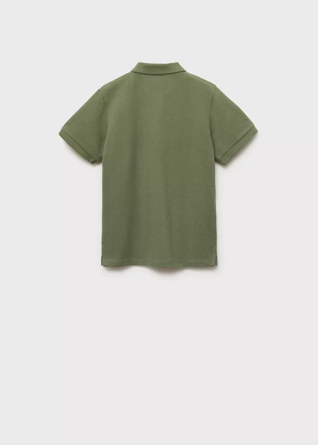 Green Short-Sleeved Cotton Polo Shirt, Kids Boy, Medium Green, large image number 1