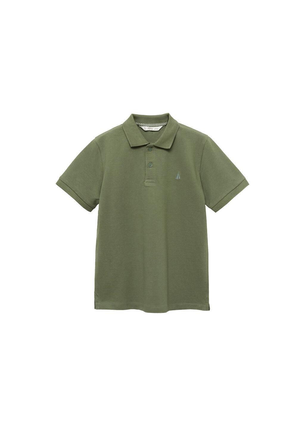 Green Short-Sleeved Cotton Polo Shirt, Kids Boy, Medium Green, large image number 4