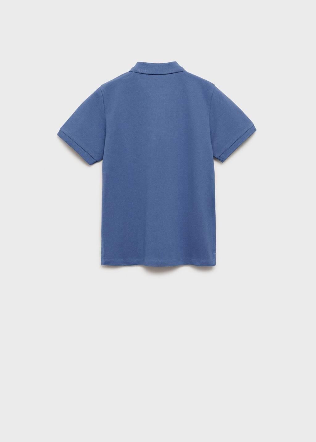 Blue Short-Sleeved Cotton Polo Shirt, Kids Boy, , large image number 1