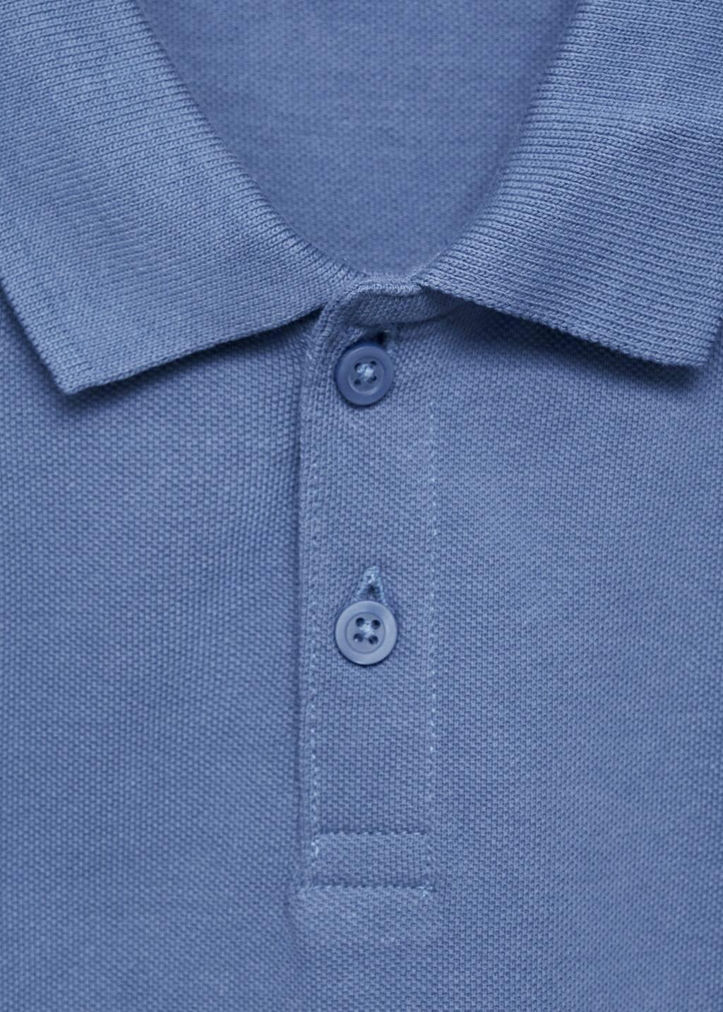 Blue Short-Sleeved Cotton Polo Shirt, Kids Boy, , large image number 2