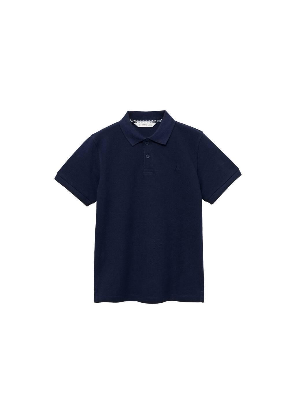 Navy Short-Sleeved Cotton Polo Shirt, Kids Boy, , large image number 3