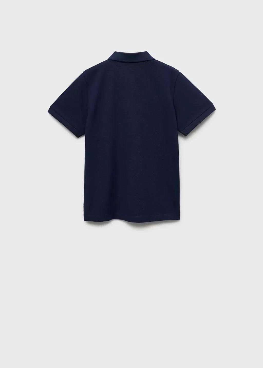 Navy Short-Sleeved Cotton Polo Shirt, Kids Boy, , large image number 5