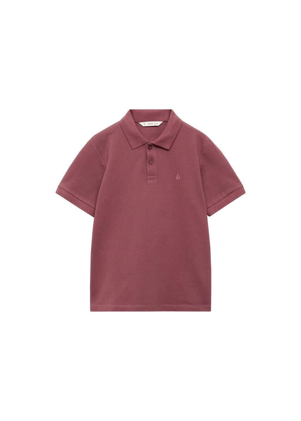 Red Short-Sleeved Cotton Polo Shirt, Kids Boy, Dark Red, large image number 4