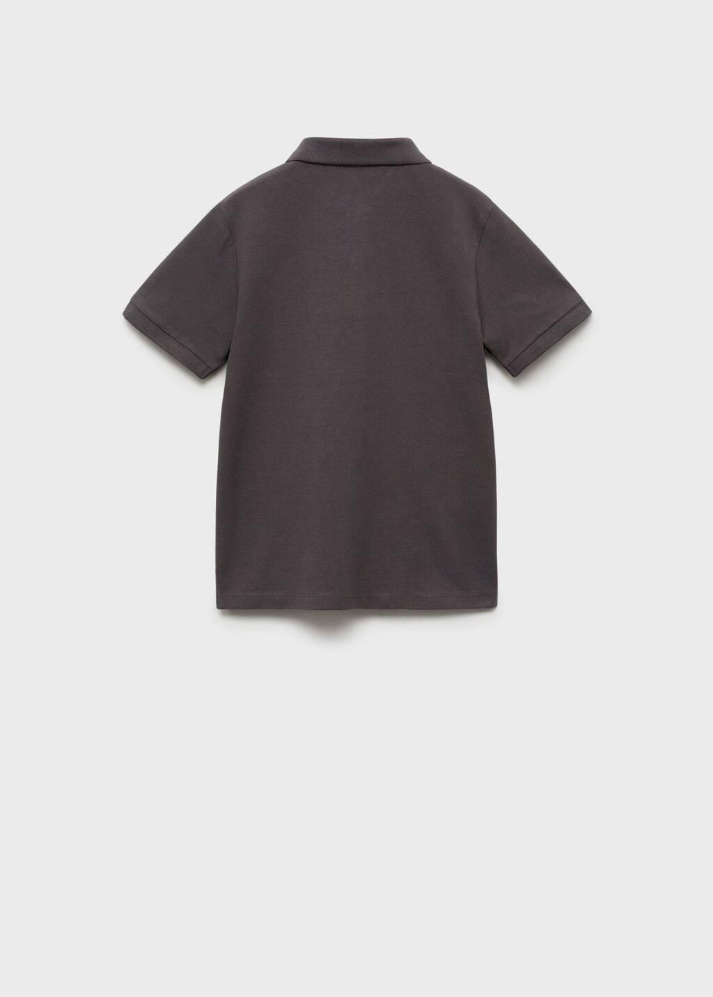 Grey Short-Sleeved Cotton Polo Shirt, Kids Boy, , large image number 1