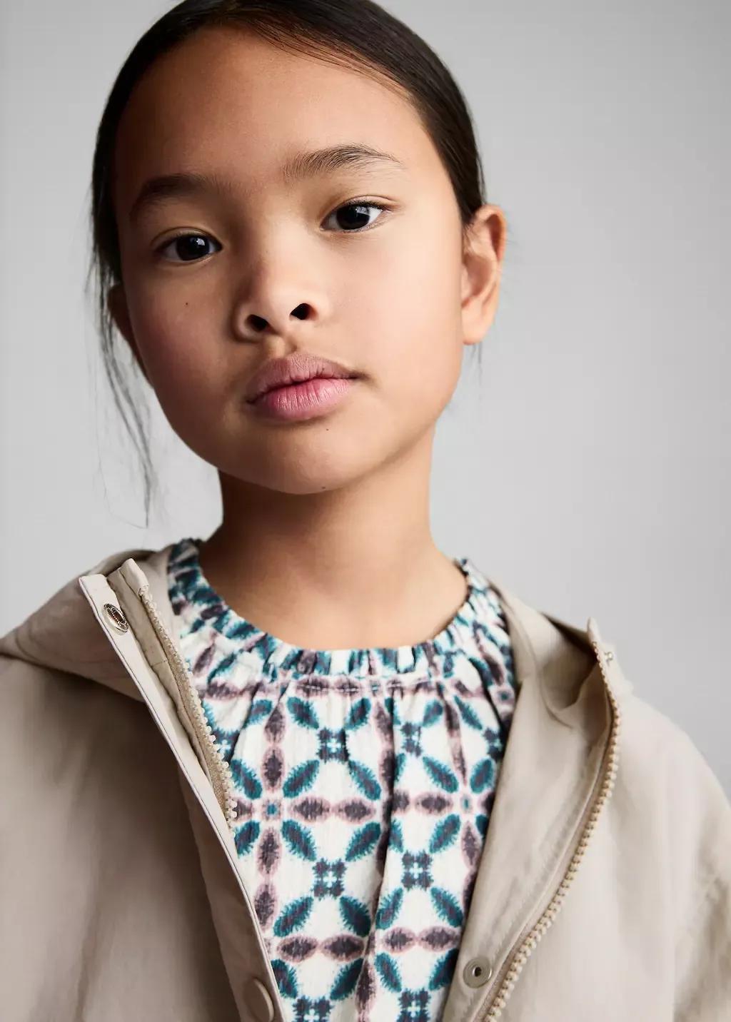 Grey Hooded Jacket, Kids Girl, , large image number 1