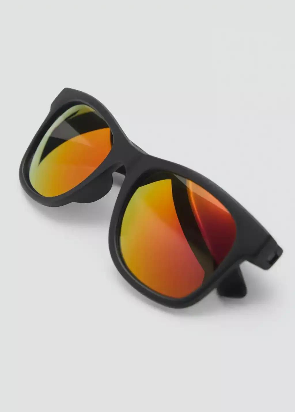 Black Squared Frame Sunglasses, Kids Boy, Black, large image number 2