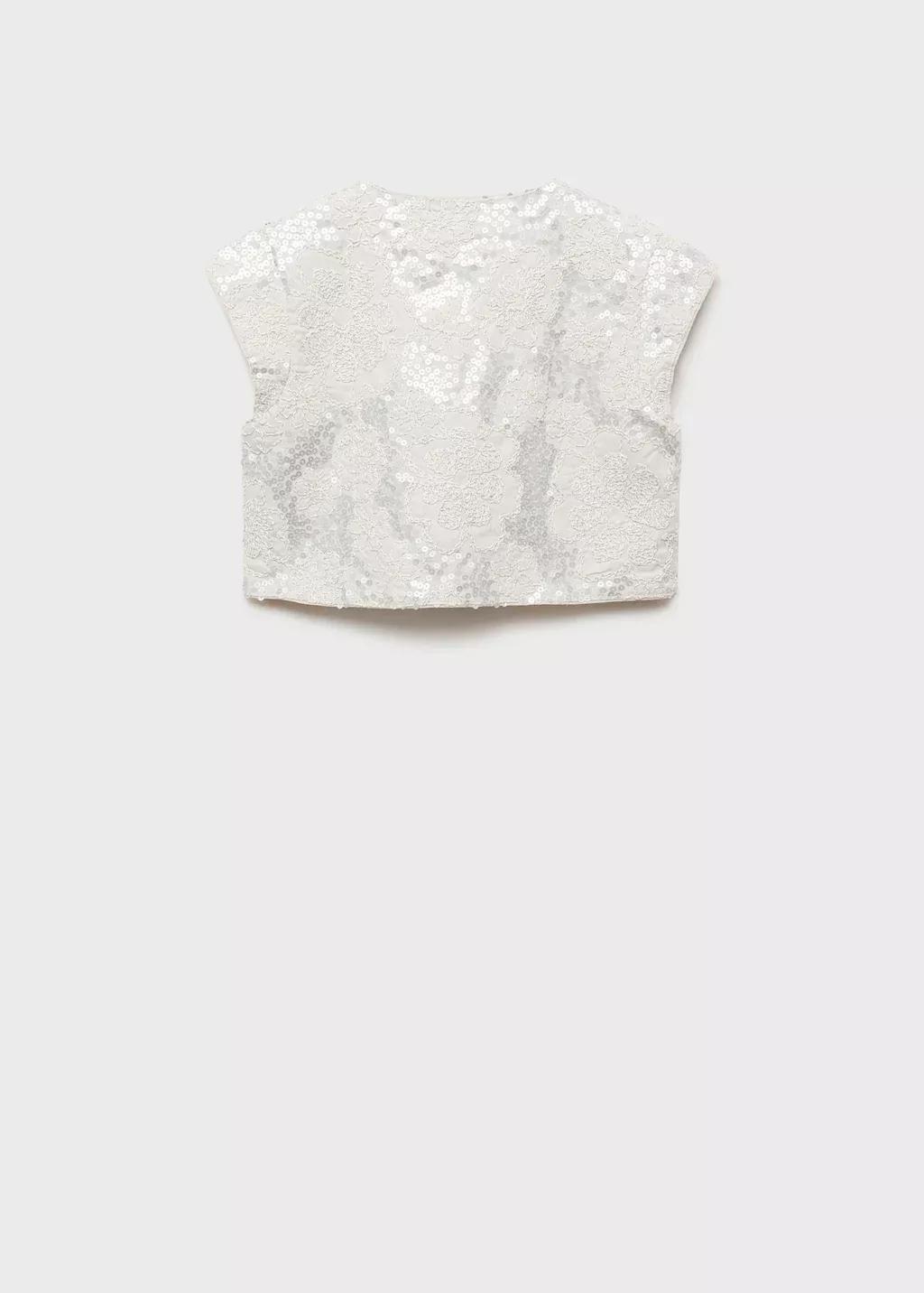 Grey Lt Pastel Embroidered Gilet, Kids Girl, , large image number 1