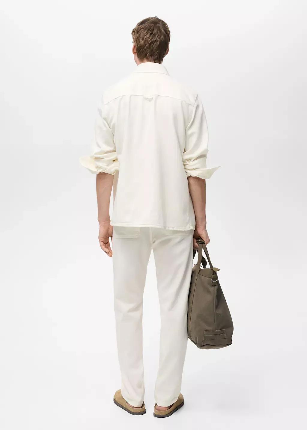 White Tencel Regular-Fit Overshirt, , large image number 2