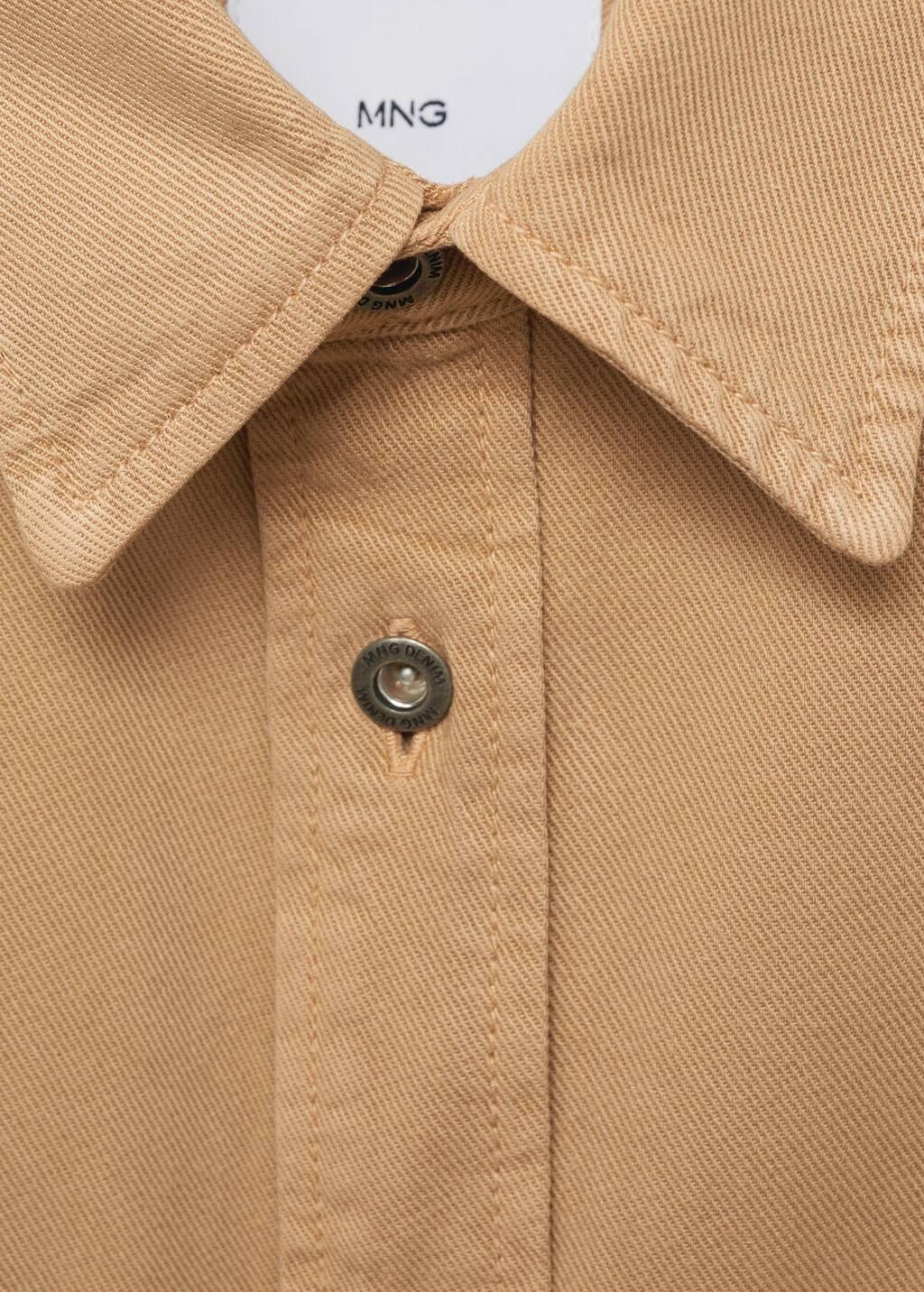 Beige Tencel Regular-Fit Overshirt, , large image number 4