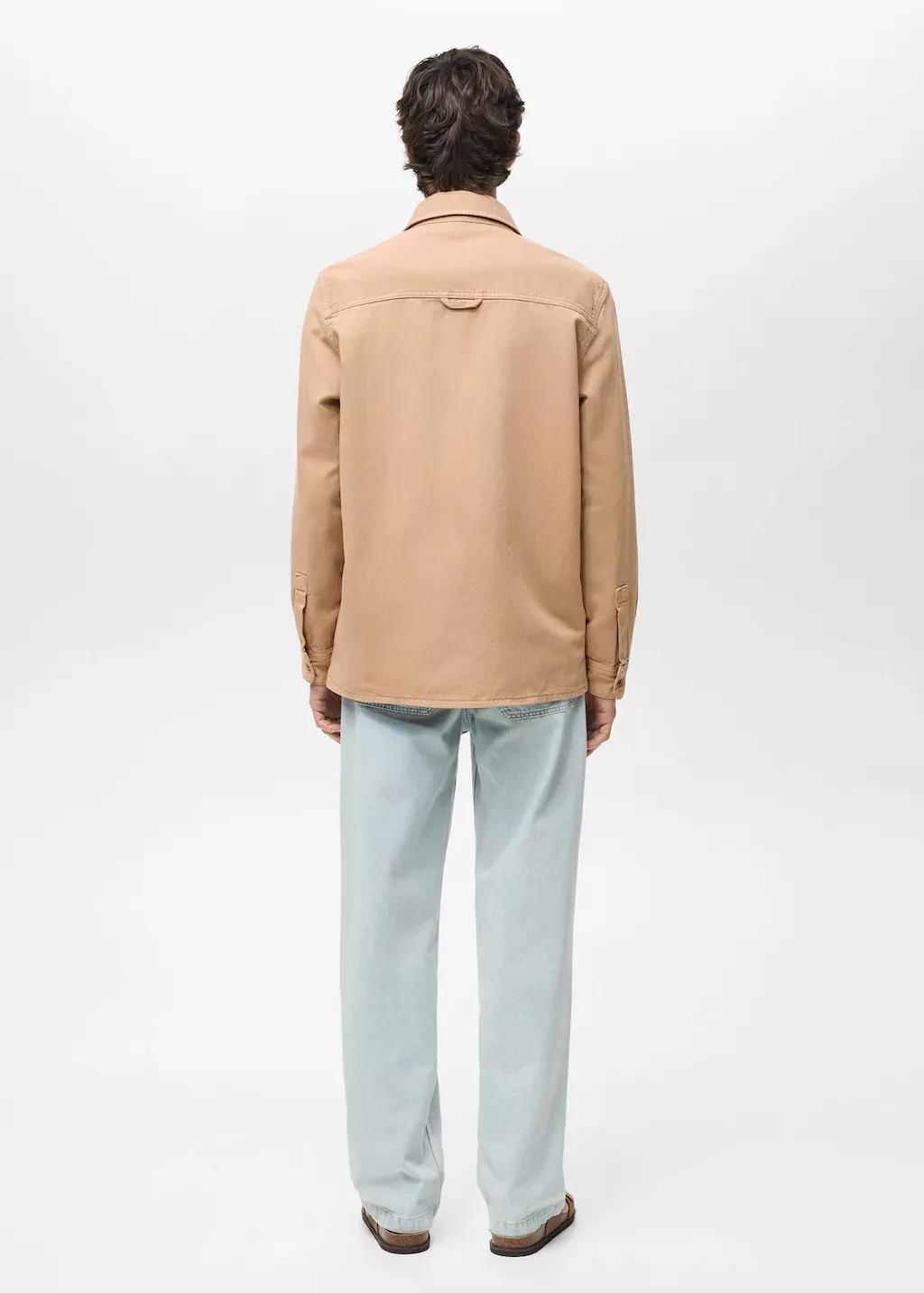 Beige Tencel Regular-Fit Overshirt, , large image number 5