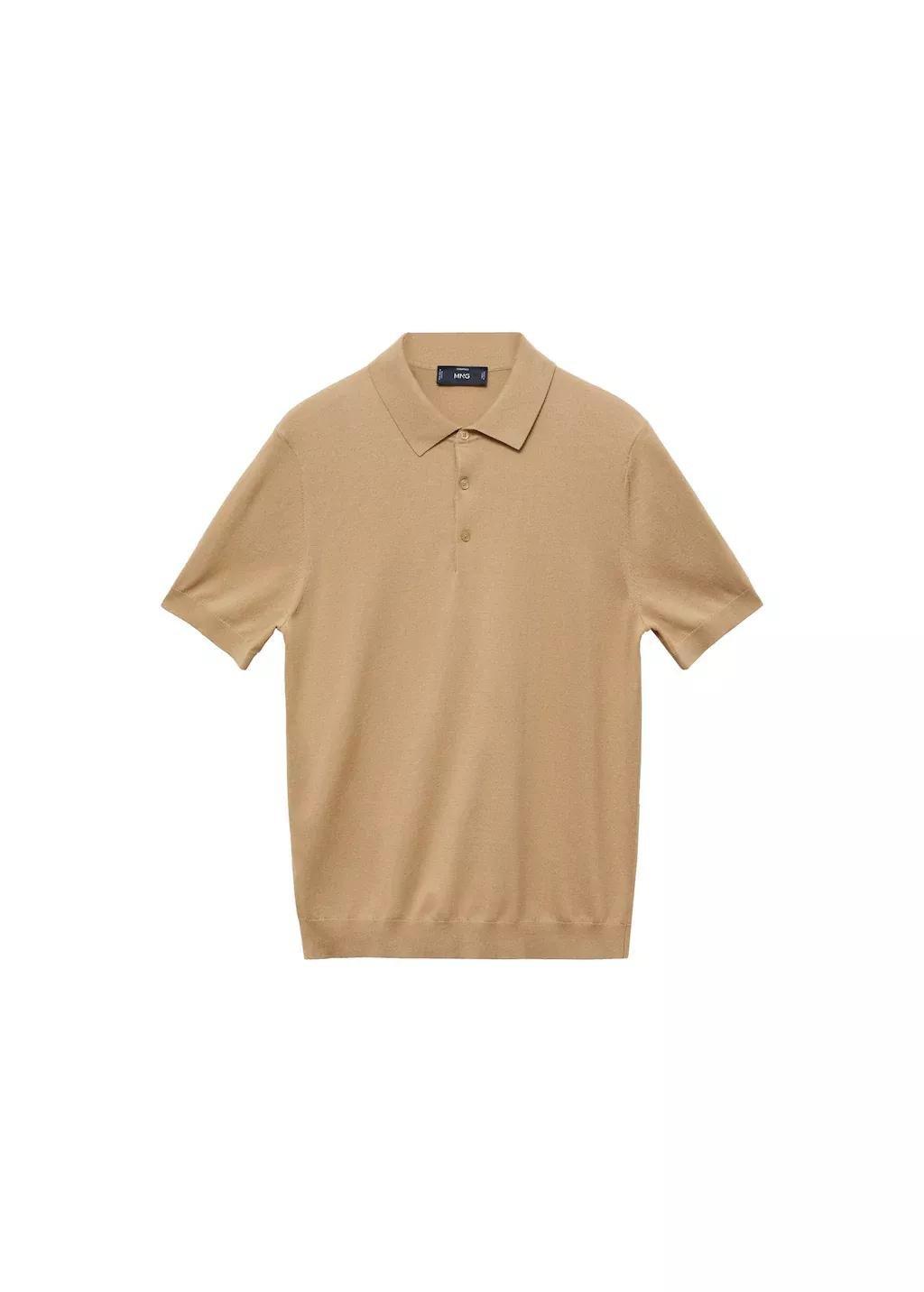 Brown 100% Cotton Fine-Knit Polo Shirt, , large image number 3