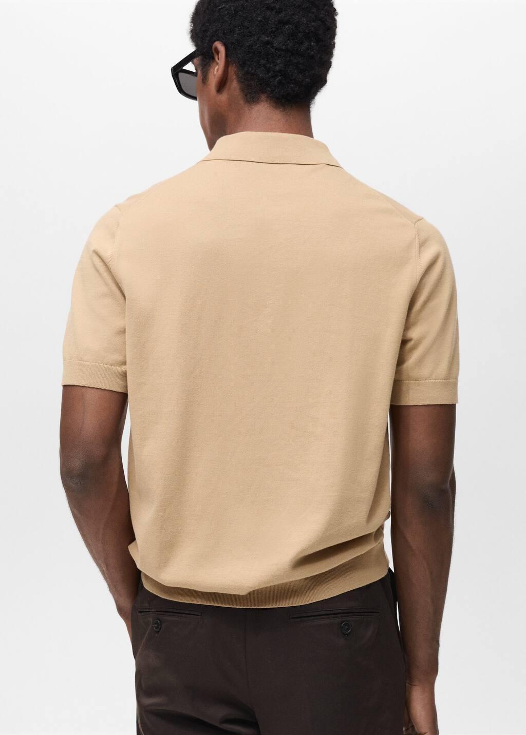 Brown 100% Cotton Fine-Knit Polo Shirt, , large image number 5