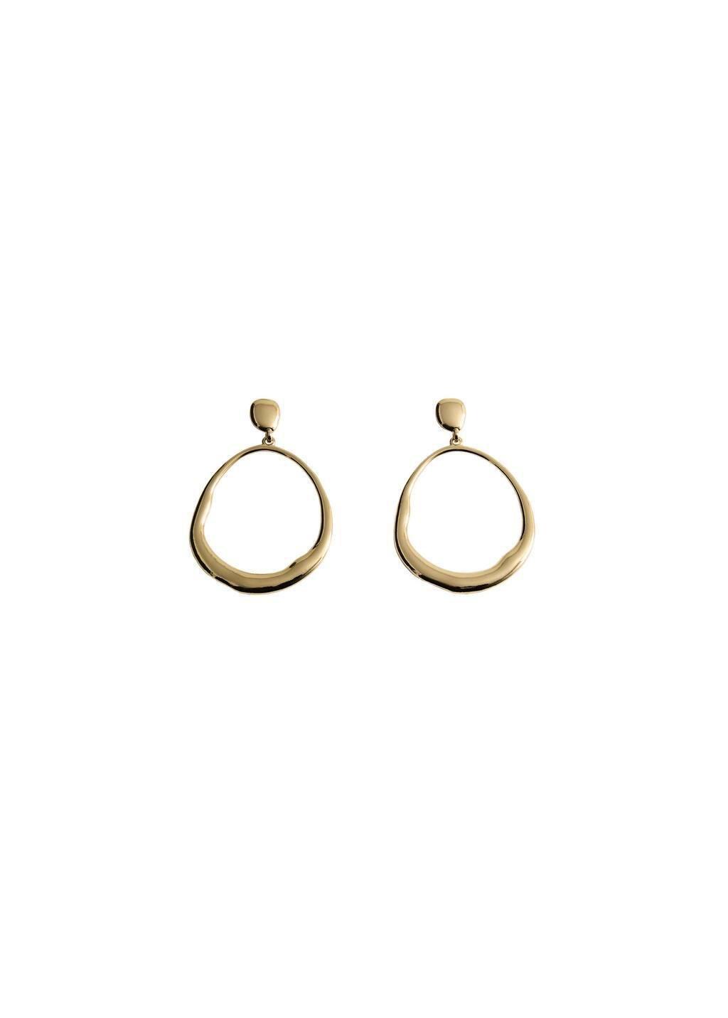 Gold Hoop Pendant Earrings, 0201_OR, large image number 0