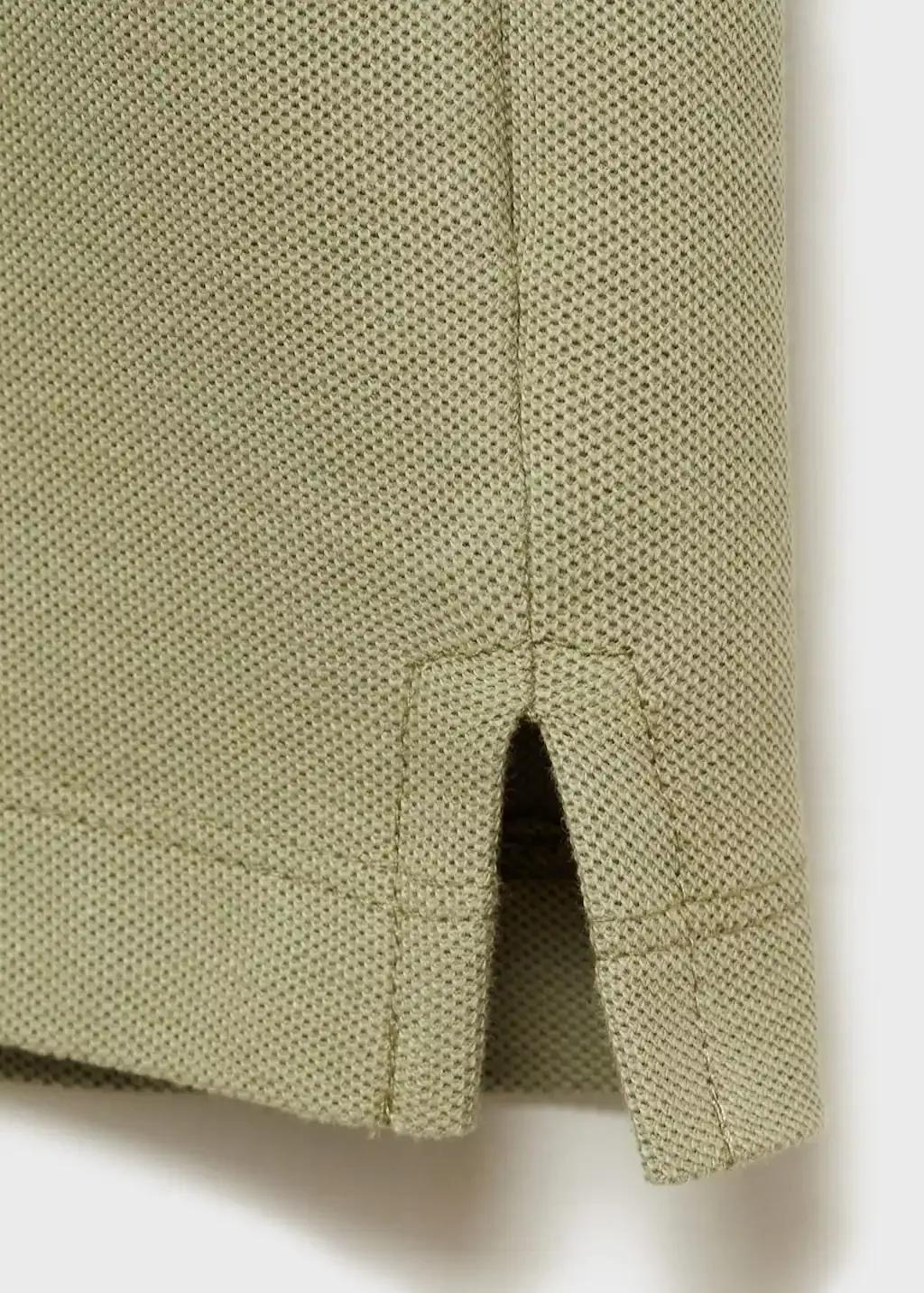 Khaki 100% Cotton Regular-Fit Polo Shirt, , large image number 3