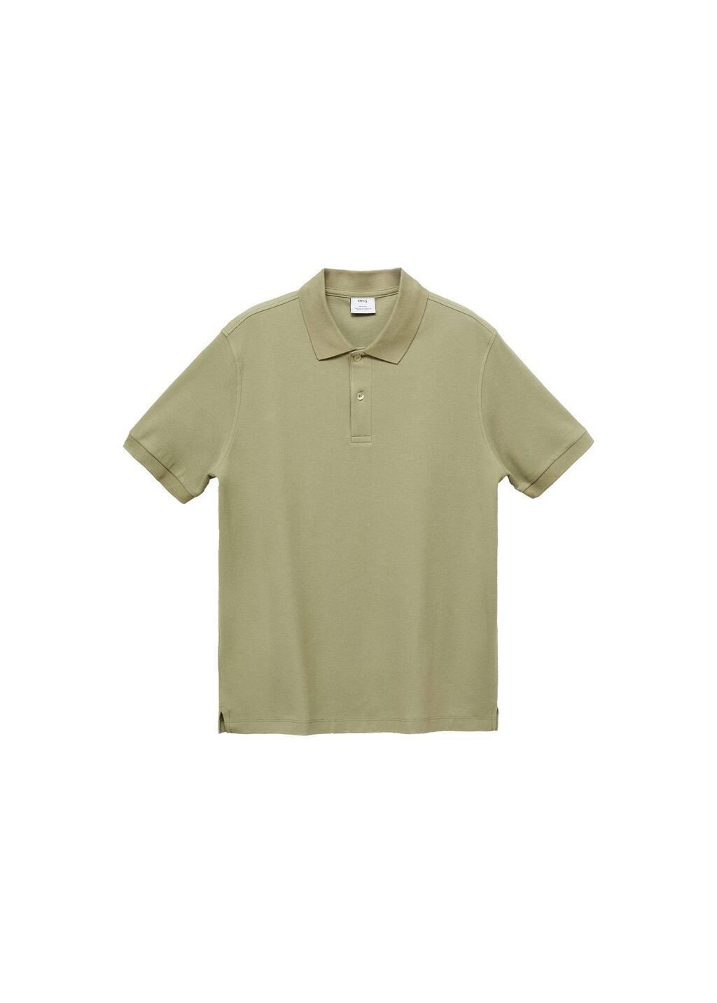 Khaki 100% Cotton Regular-Fit Polo Shirt, , large image number 4