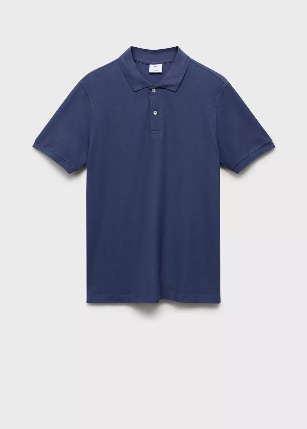 Blue Lt Pastel Regular-Fit Cotton Piqu� Polo Shirt, , medium