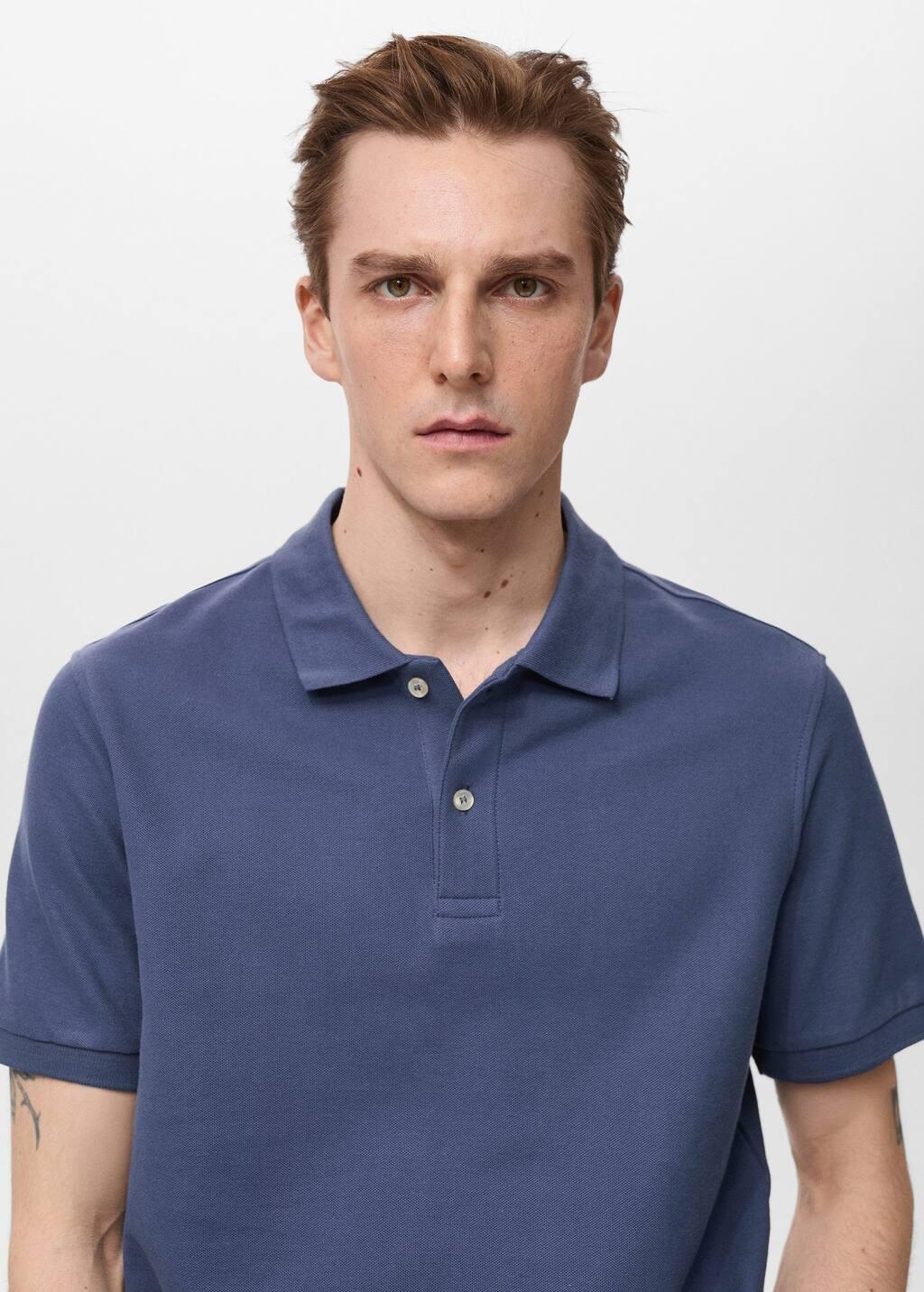 Blue Lt Pastel Regular-Fit Cotton Piqu� Polo Shirt, , large image number 2