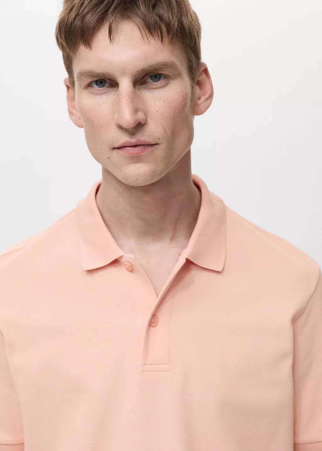 Pastel Pink Cotton Pique Polo, , large image number 1
