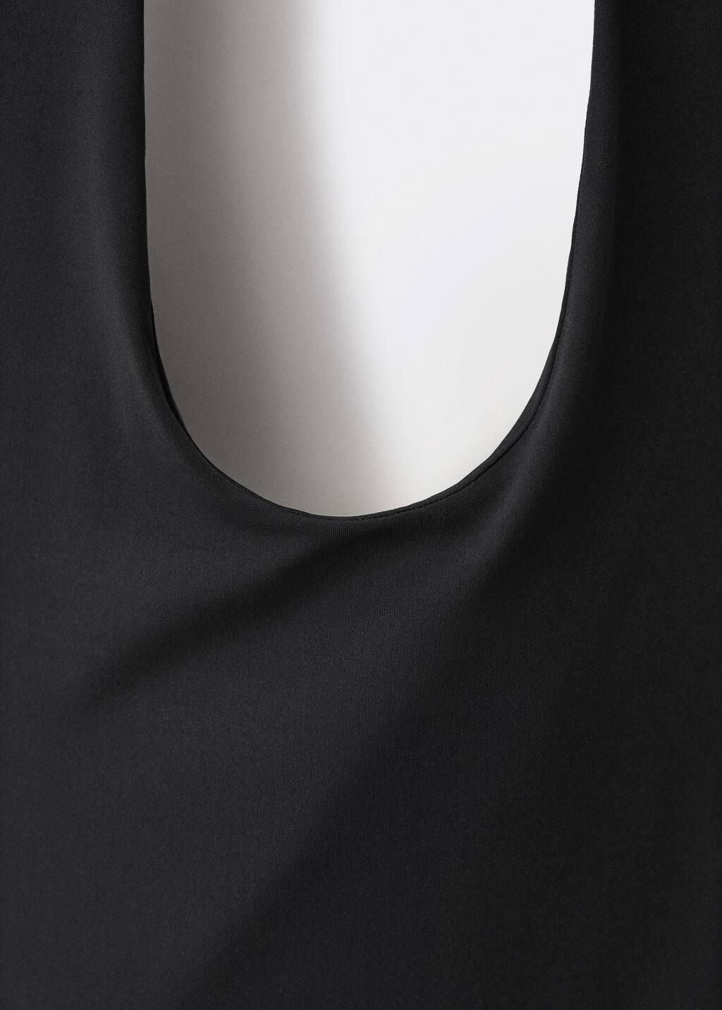 Black Open-Back Halter Bodysuit, , large image number 2