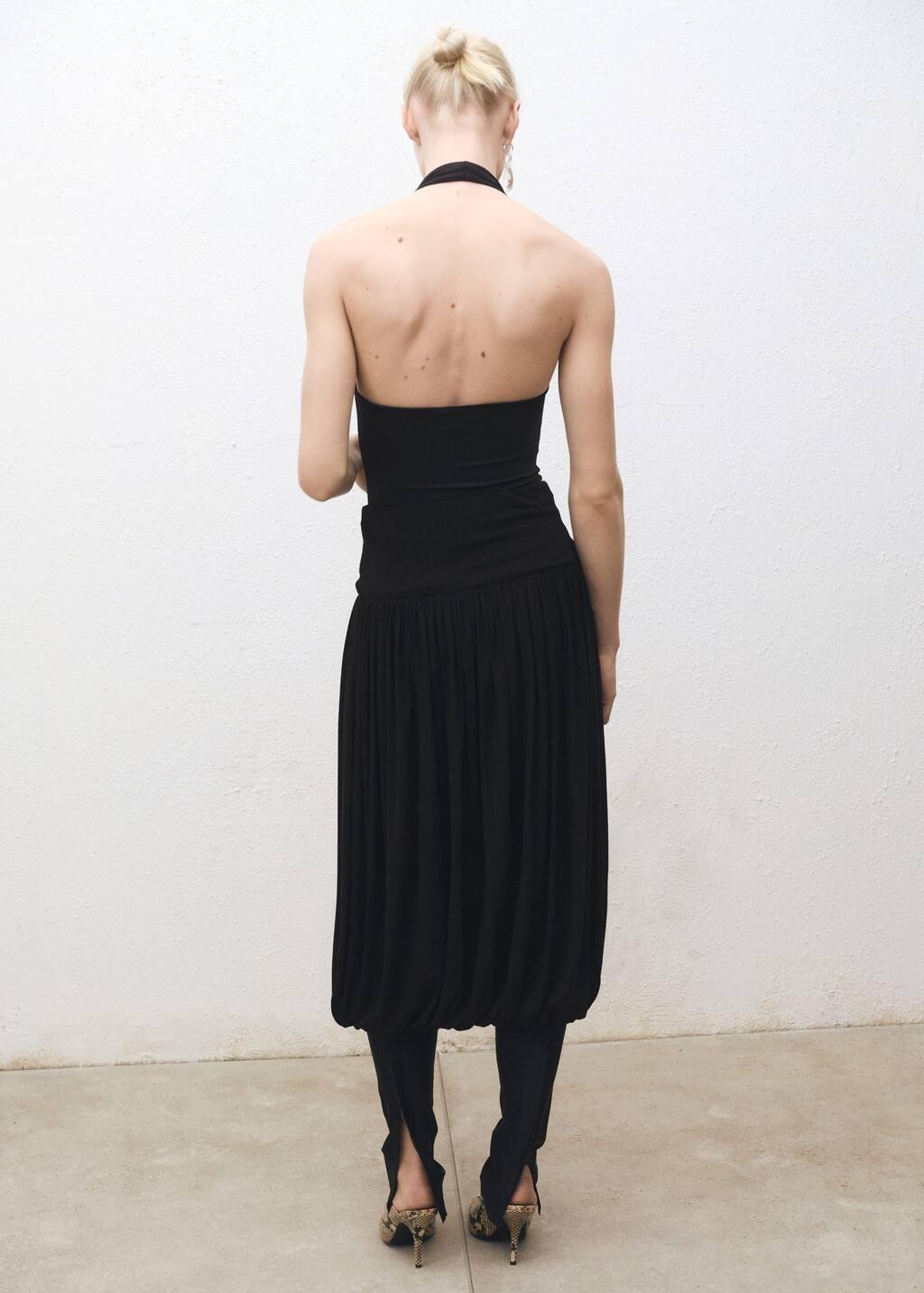 Black Open-Back Halter Bodysuit, , large image number 4