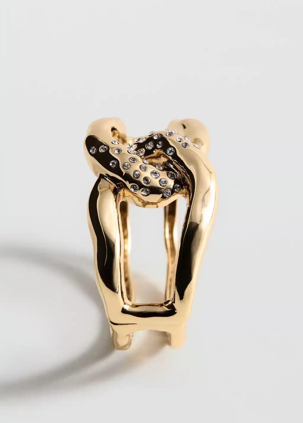 Shiny Cuff Bracelet, Gold, large image number 0