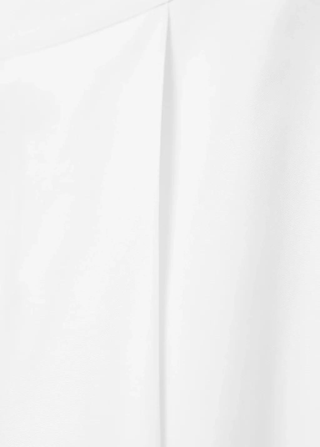 White Long Flared Skirt With Opening, , large image number 4