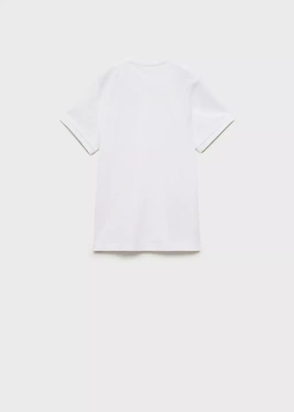 White Mao Collar Polo Shirt, Kids Boys, , large image number 1