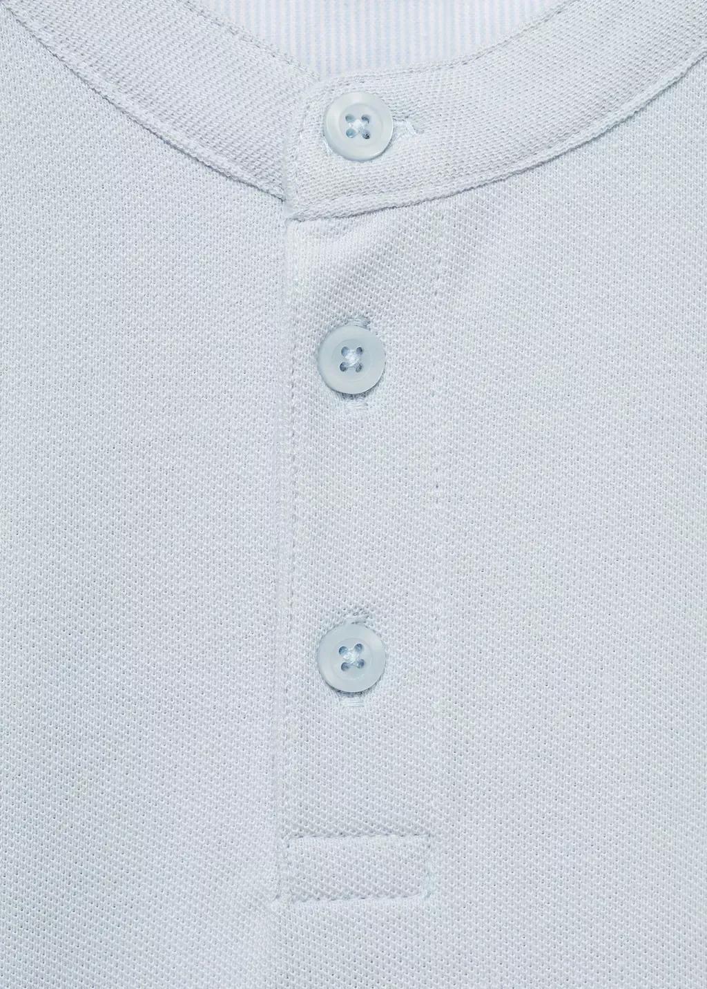 Blue Mao Collar Polo Shirt, Kids Boys, , large image number 2