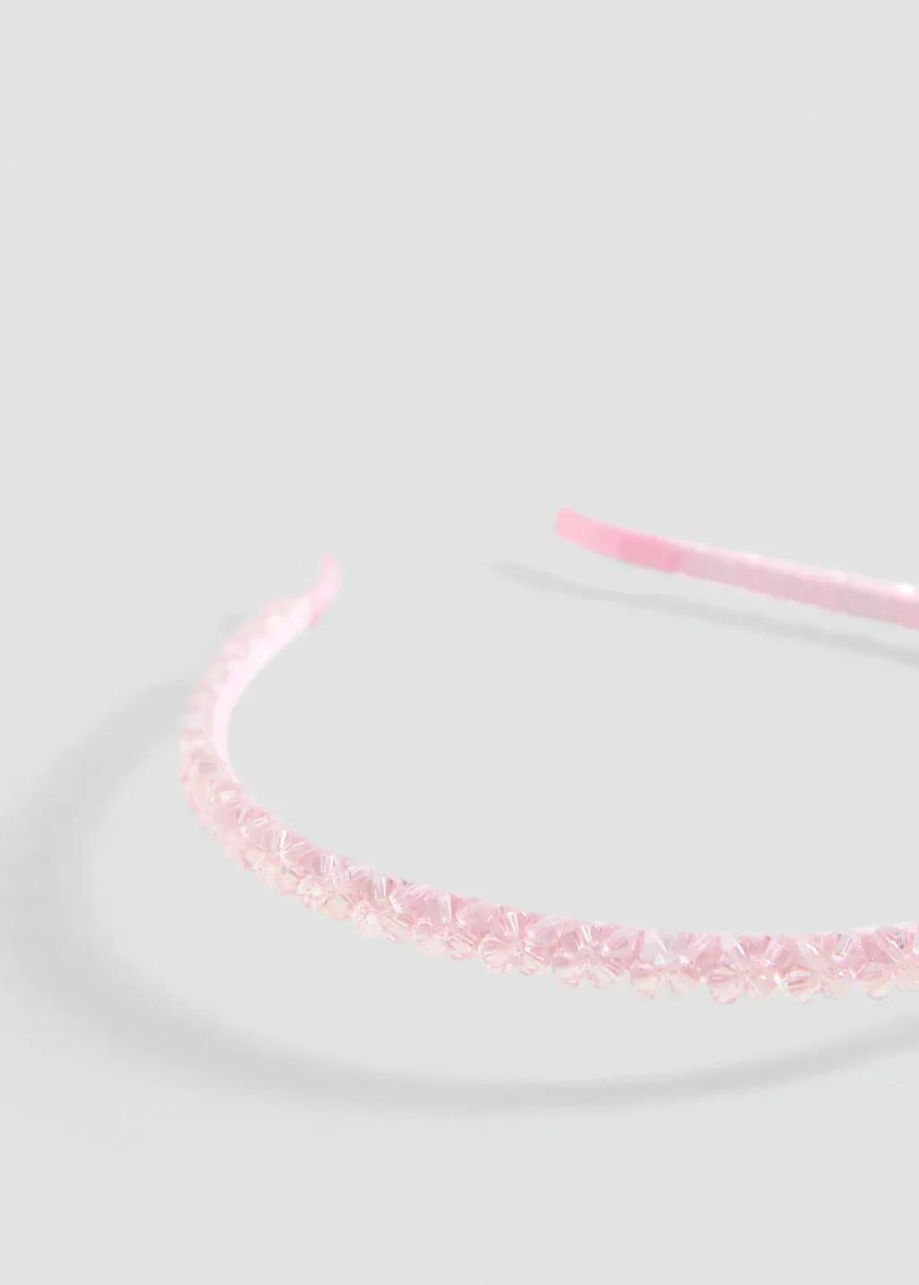 Pink Faceted Crystal Hairband, Kids Girl, , medium