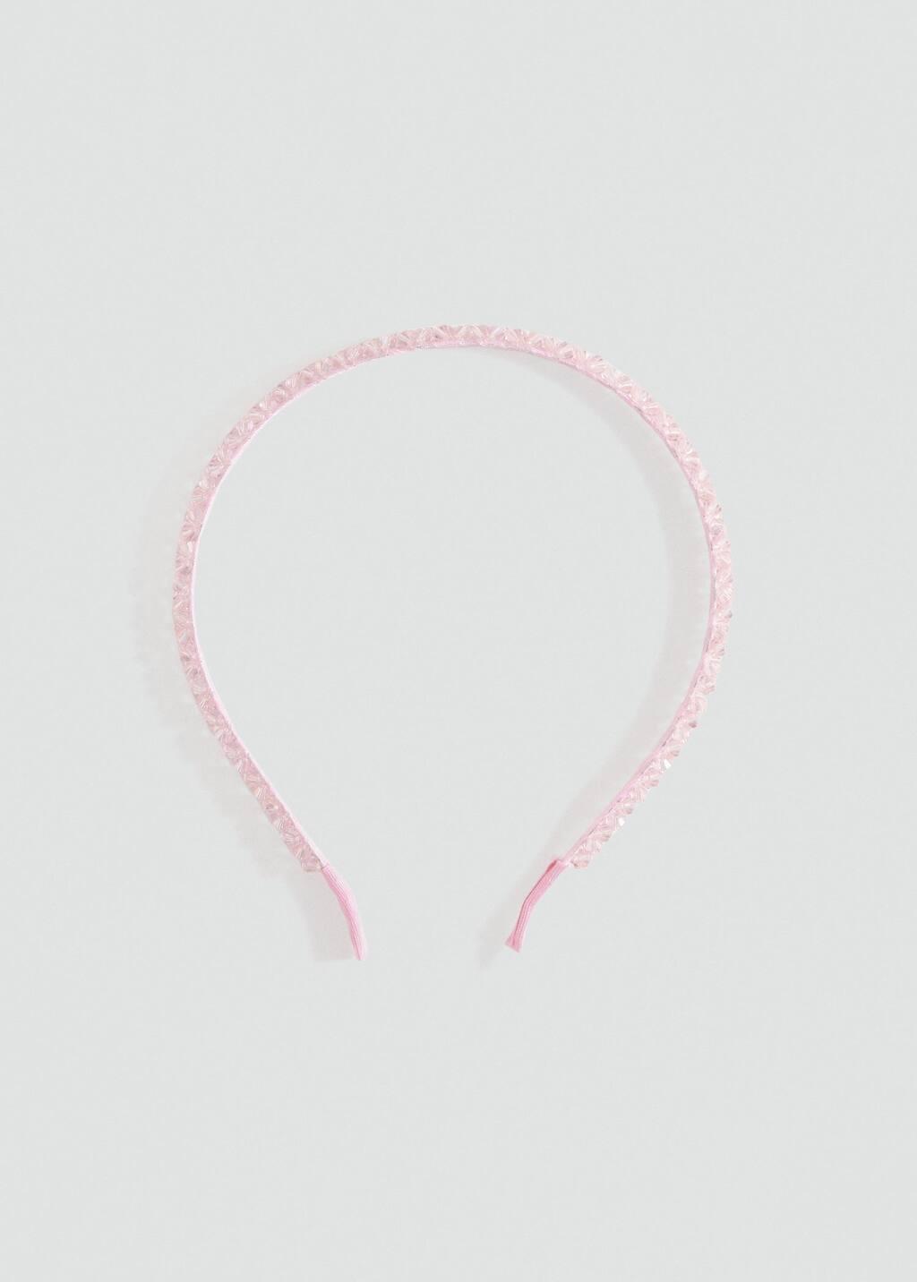 Pink Faceted Crystal Hairband, Kids Girl, Pink, large image number 2