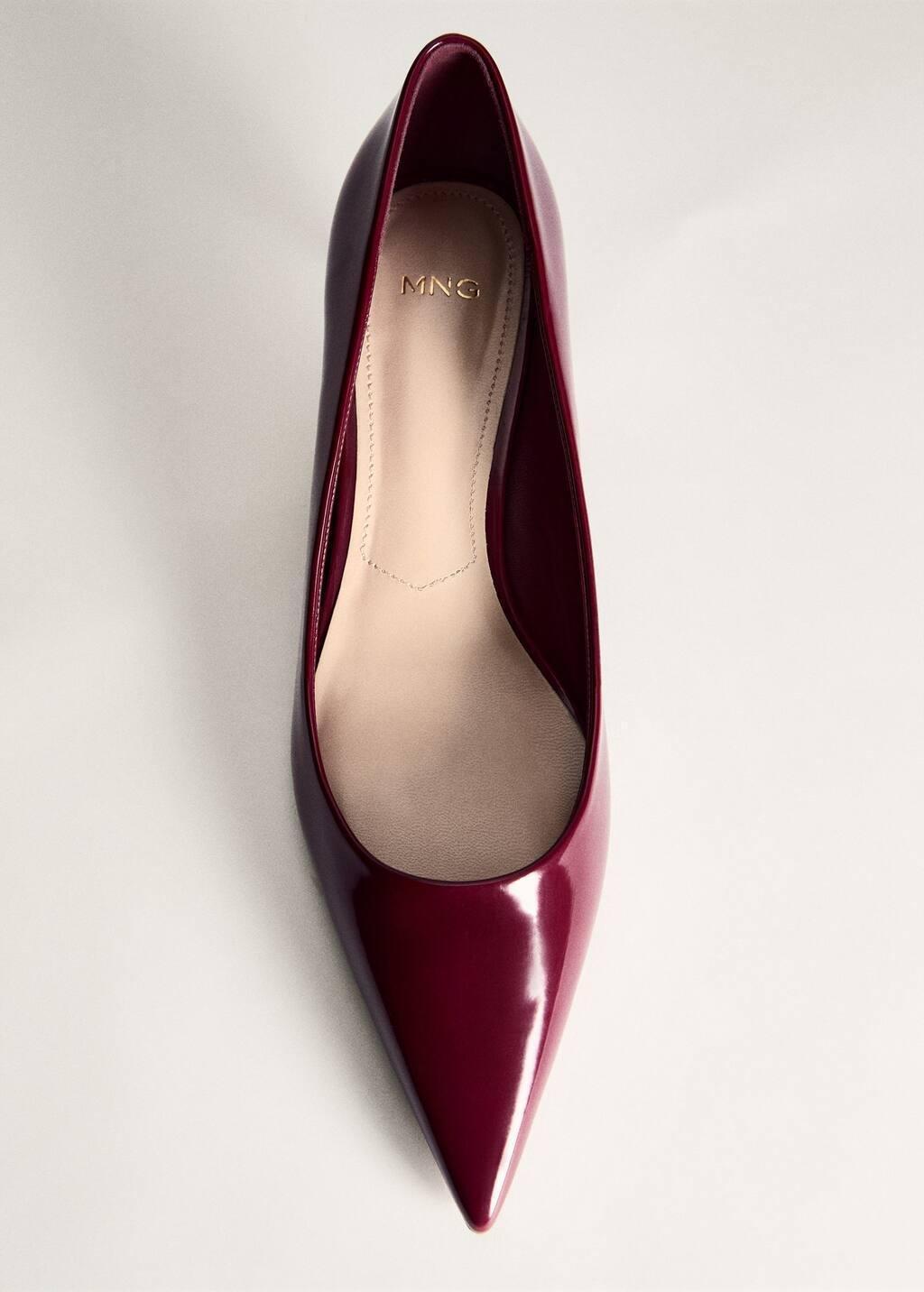 Red Kitten Pointed Toe Shoe With Patent Leather Effect, , large image number 4