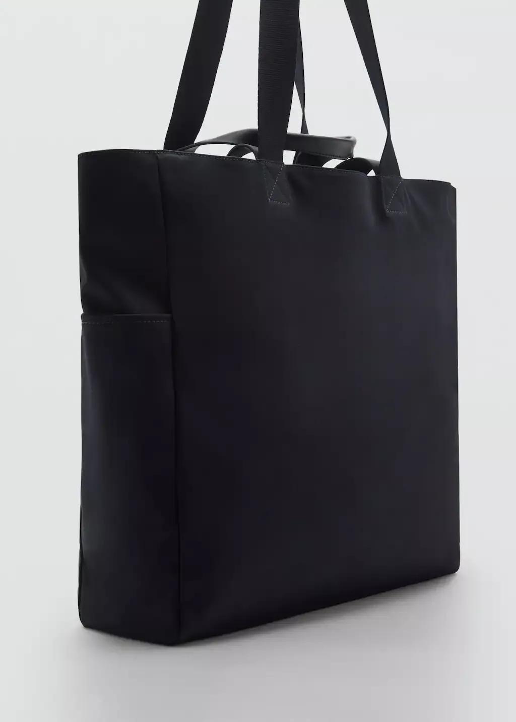 Navy Cotton Tote Bag With Pockets, Navy, large image number 0