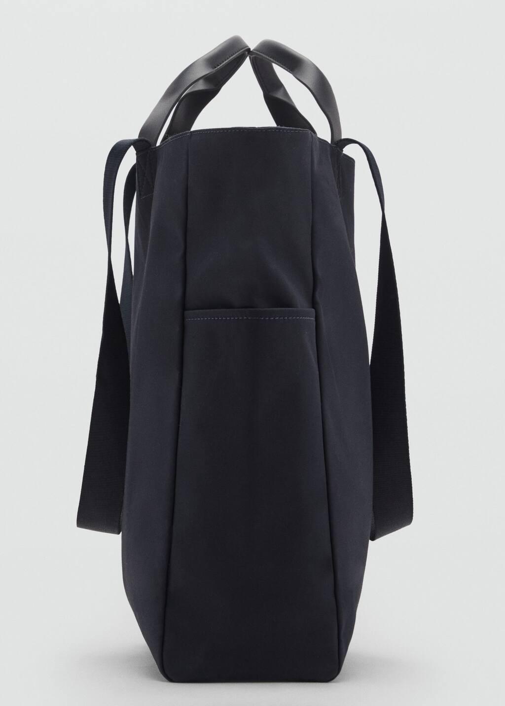 Navy Cotton Tote Bag With Pockets, Navy, large image number 1
