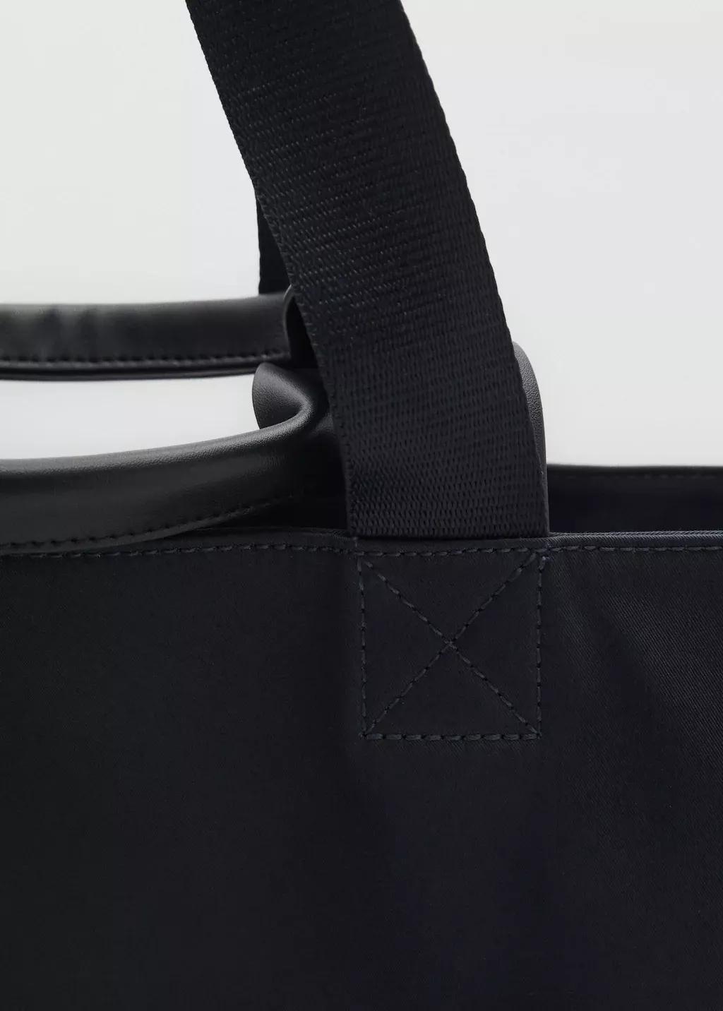 Navy Cotton Tote Bag With Pockets, Navy, large image number 2
