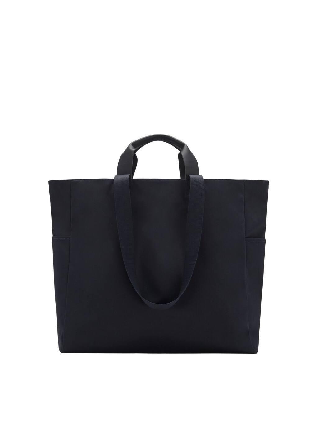 Navy Cotton Tote Bag With Pockets, Navy, large image number 3