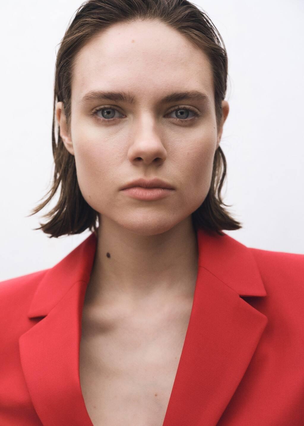 Red Wool-Blend Suit Jacket, , large image number 1