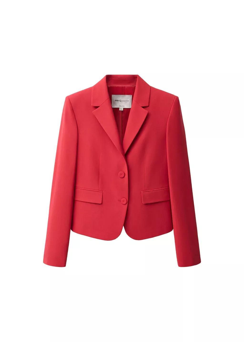Red Wool-Blend Suit Jacket, , large image number 3