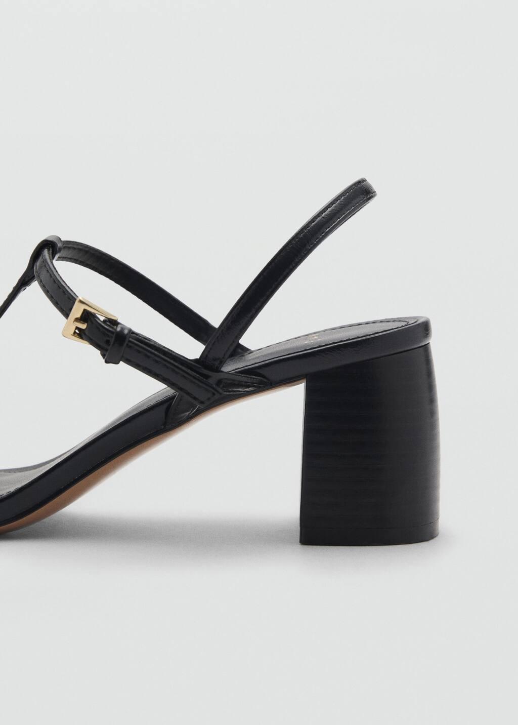 Black High-Heeled Sandals With Buckle Straps, , large image number 1