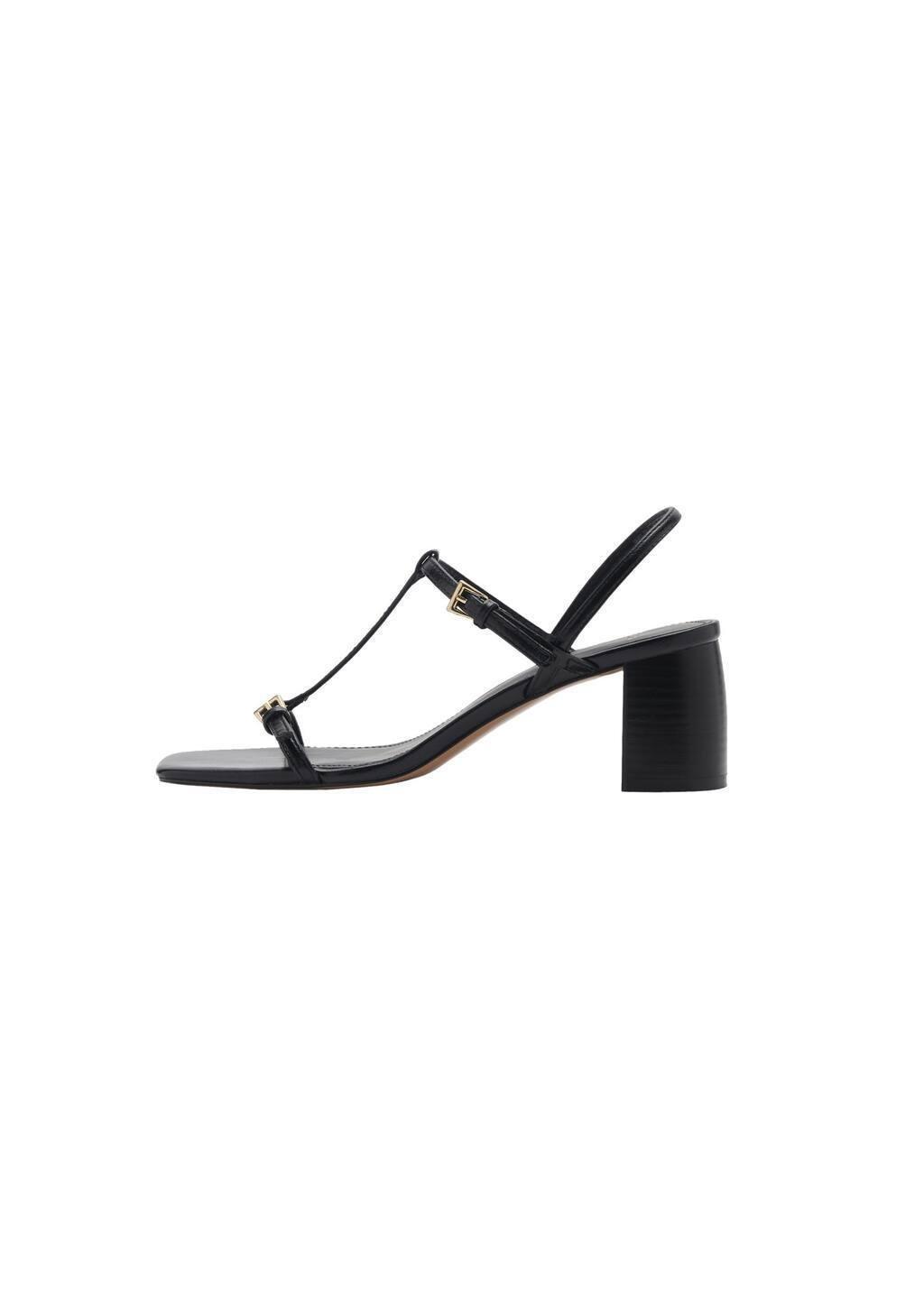 Black High-Heeled Sandals With Buckle Straps, , large image number 3