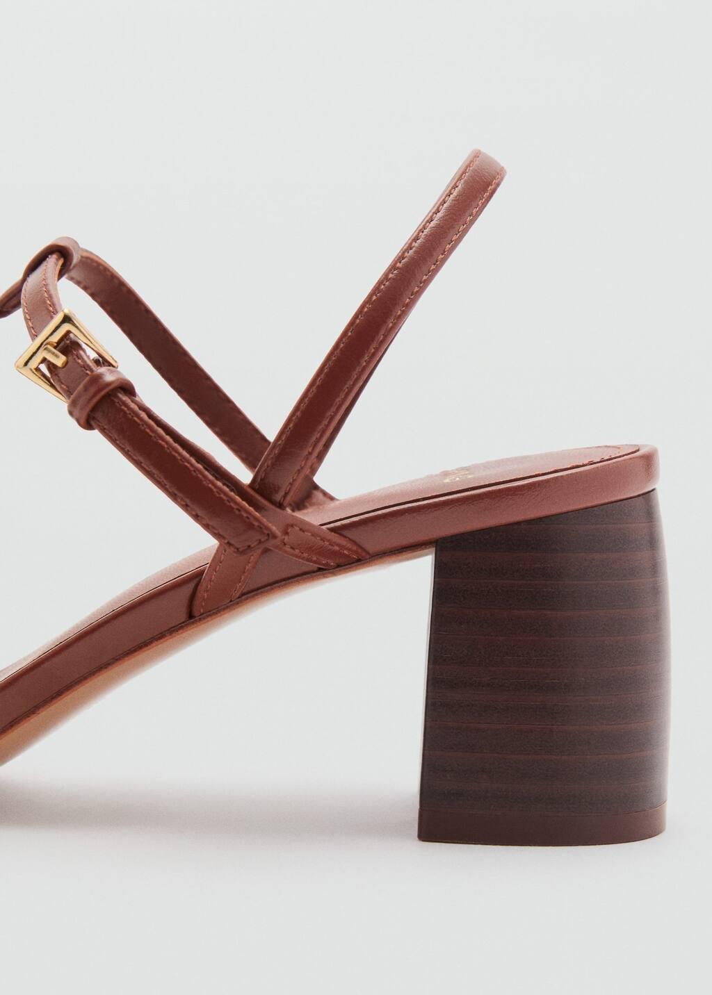 Brown High-Heeled Sandals With Buckle Straps, Medium Brown, large image number 1