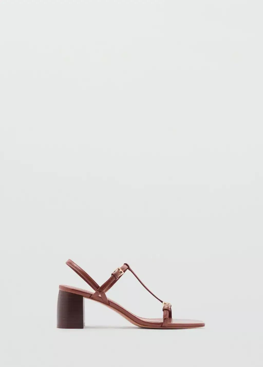 Brown High-Heeled Sandals With Buckle Straps, Medium Brown, large image number 3