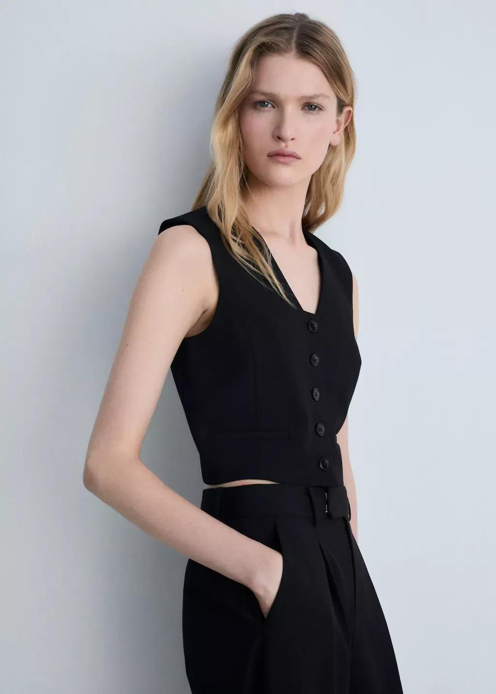 Black Suit Waistcoat, , large image number 0