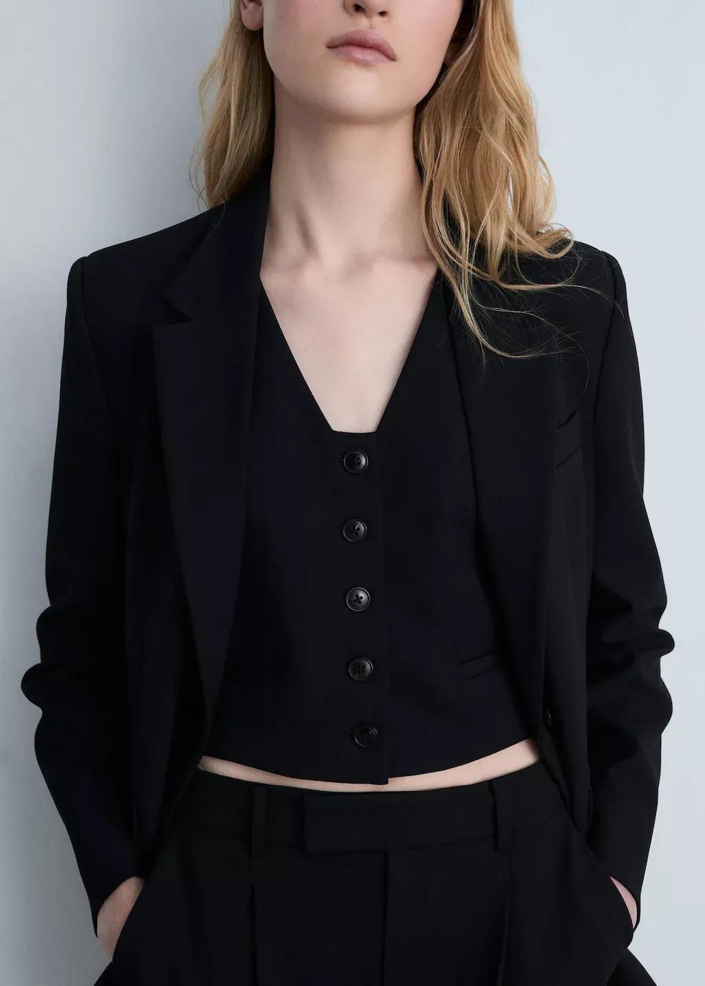 Black Suit Waistcoat, , large image number 1
