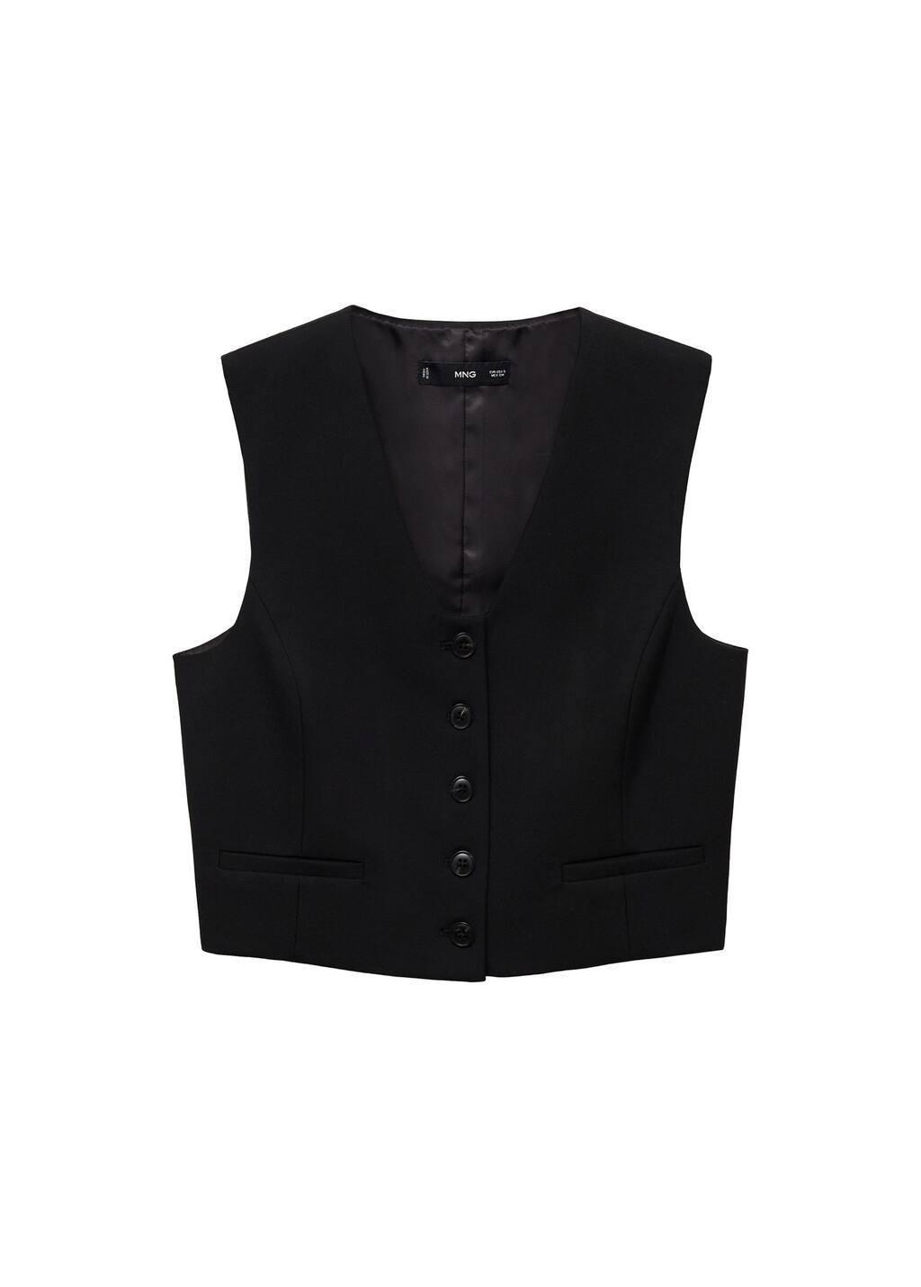 Black Suit Waistcoat, , large image number 3