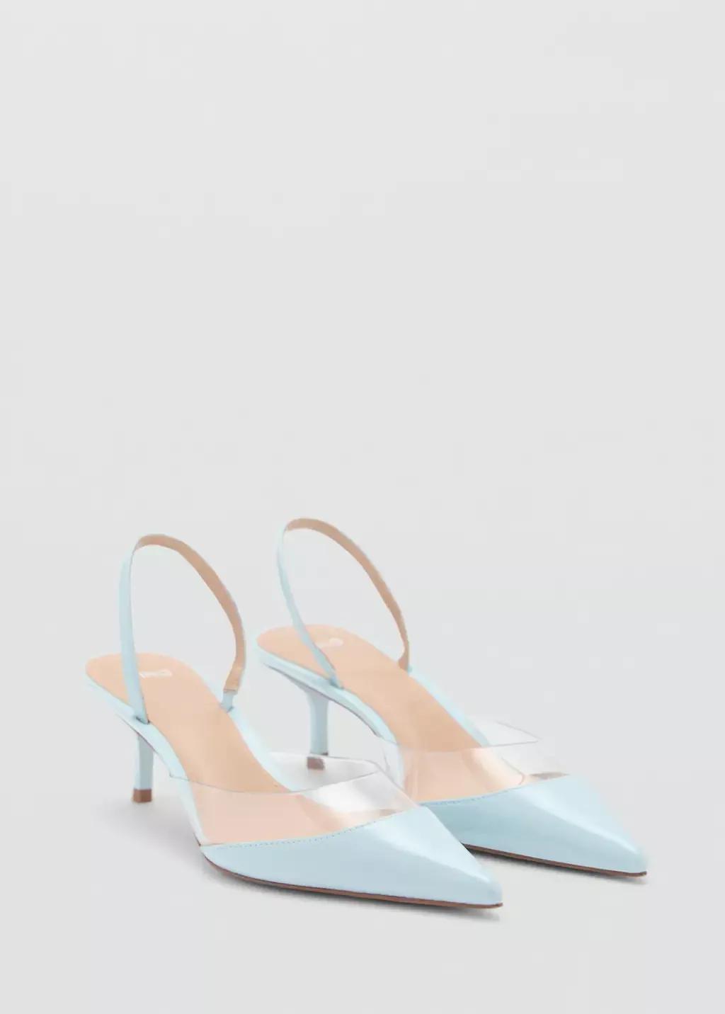 Blue Heeled Shoes With Vinyl Panel, , medium
