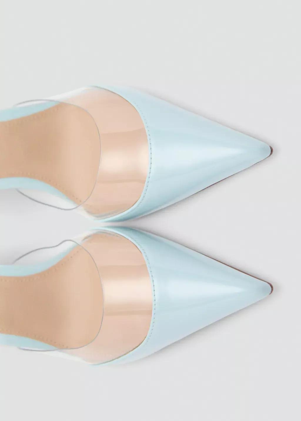 Blue Heeled Shoes With Vinyl Panel, , large image number 2